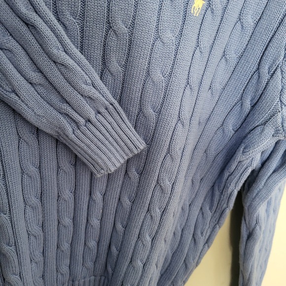 Ralph Lauren Light Blue Cable Knit Sweater - Picture 5 of 10
